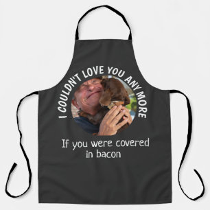 Fathers Day Funny dog Quote Custom Photo Black  Apron