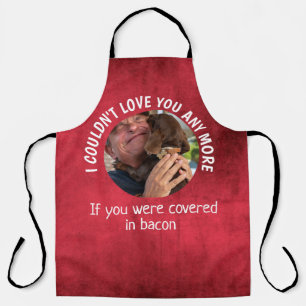 Fathers Day Funny dog Quote Custom Photo Red Apron