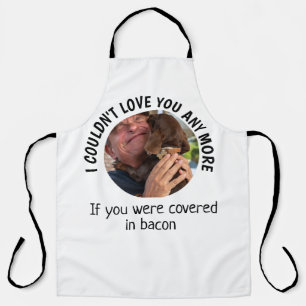 Fathers Day Funny dog Quote Custom Photo White Apron
