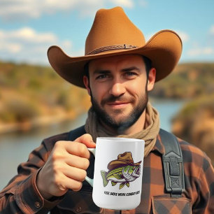 Fathers Day Funny Fish Wearing a Cowboy Hat Coffee Mug