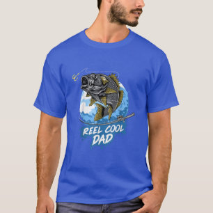 Fathers Day Funny Fishing Reel Cool Dad Design  T-Shirt