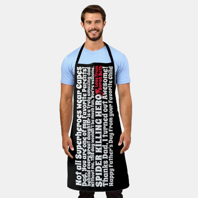 Fathers Day Funny Quotes Wishes from Daughter Apro Apron (Worn)
