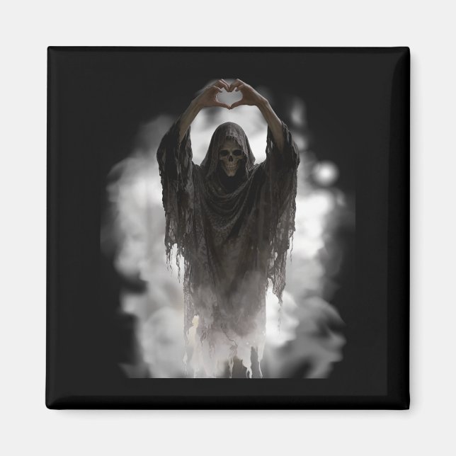 Fathers day ghost heart hands horror scary face magnet (Front)