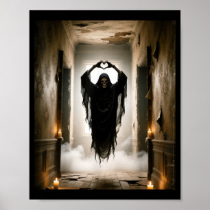 Fathers day ghost heart hands horror scary face poster