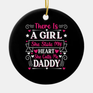 Father's Day Gift A Girl Calls Me Daddy Ceramic Tree Decoration