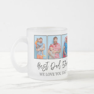 Father's day Gift Best Dad Ever Photo Collage Frosted Glass Coffee Mug