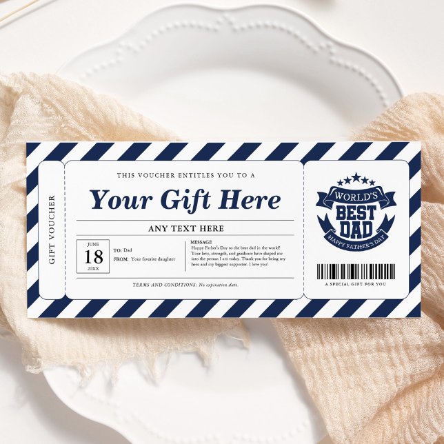Fathers Day Gift Certificate Voucher Invitation (Creator Uploaded)