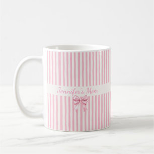 Father's Day Gift Cute pink and white stripe Coffee Mug