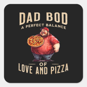 Father's Day Gift   Dad Bod A Perfect Balance Square Sticker