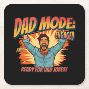 Father's Day Gift Dad Mode Square Paper Coaster