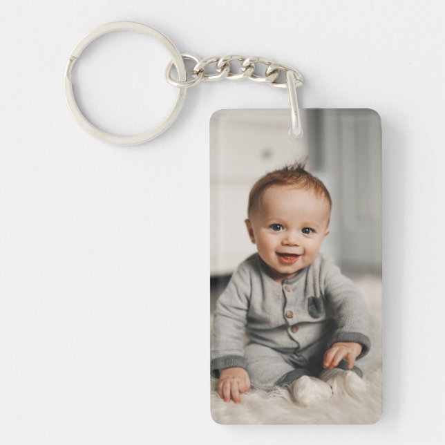 Fathers Day Gift For First Time Dad Baby Photo Key Ring (Front)