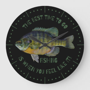 Father's Day Gift For Fishing Dad Blue Gill Large Clock