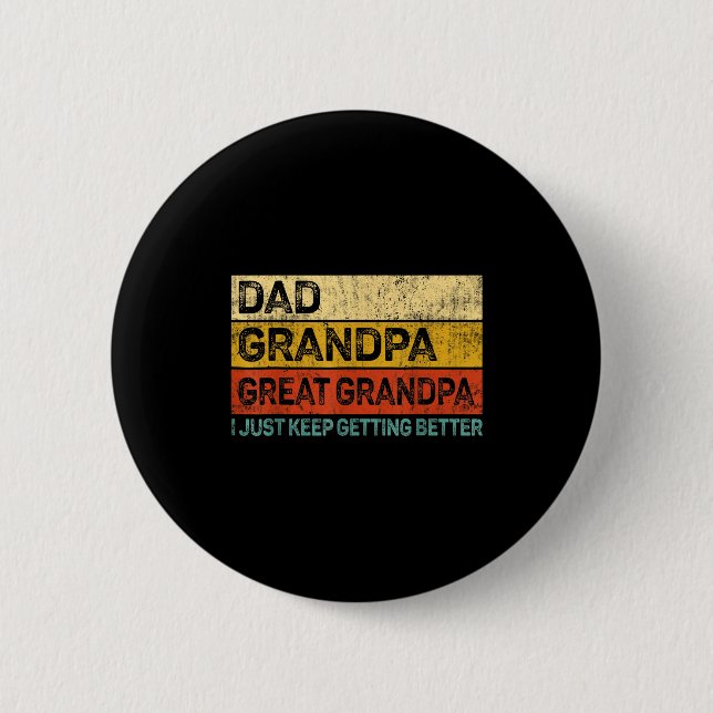 Fathers Day Gift From Grandkids Dad Grandpa Great  6 Cm Round Badge (Front)