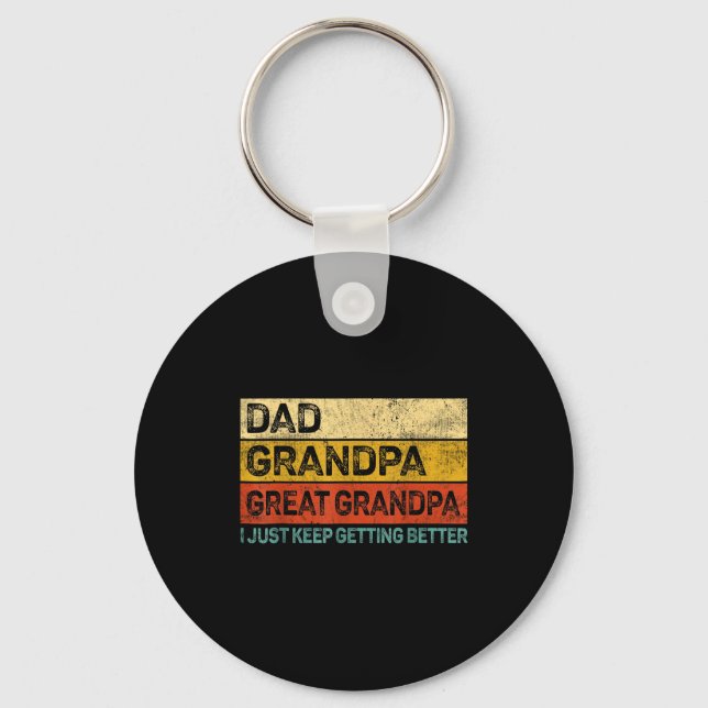 Fathers Day Gift From Grandkids Dad Grandpa Great  Key Ring (Front)