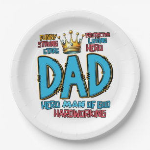 Father's Day Gift Hero Man Of God Paper Plate