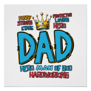 Father's Day Gift Hero Man Of God Poster