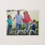 Father's day Gift Idea Personalised Grandpa photo  Jigsaw Puzzle<br><div class="desc">Surprise Grandpa this Father's Day with a personalised photo puzzle that says "We Love You,  Grandpa." Add your favourite family photo to create a heartfelt keepsake that's fun and meaningful. A perfect gift to celebrate cherished memories together.</div>