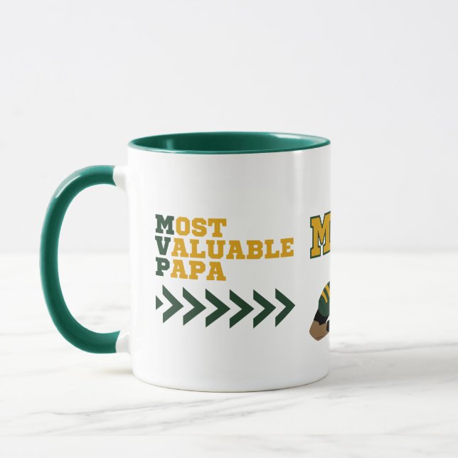 Father's Day Gift - Most Valuable Papa Unique Mug (Left)