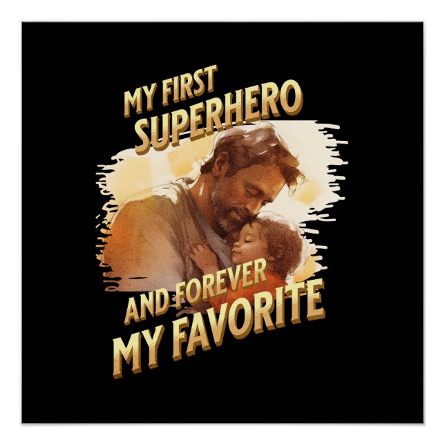 Father's Day Gift | My First Superhero Poster (Front)