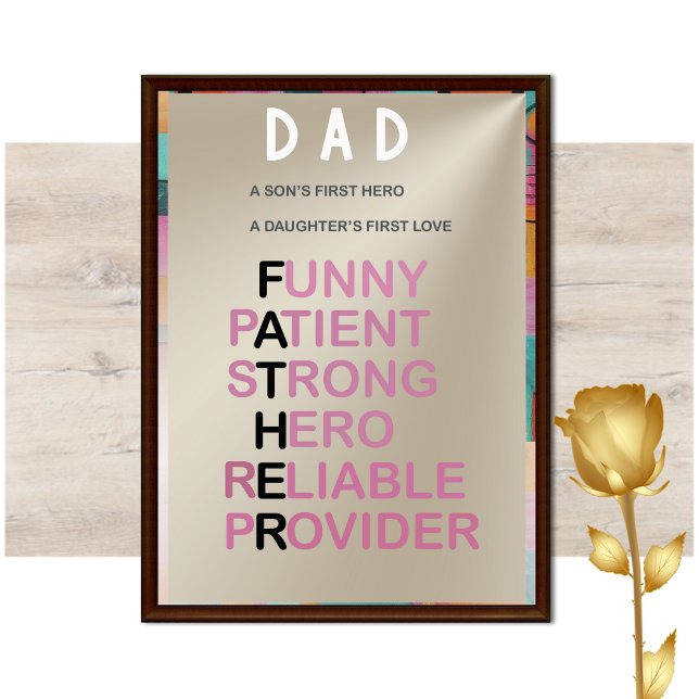 Father's Day Gift or Father's Day Card (art wall )