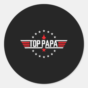 Fathers Day Gift Papa Gift From Grandkids Son Daug Classic Round Sticker