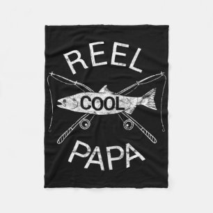 Father's Day Gifts Funny Fishing Reel Cool Papa Da Fleece Blanket