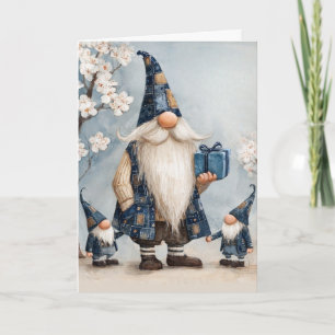 Father's Day Gnome Folded Greeting Card