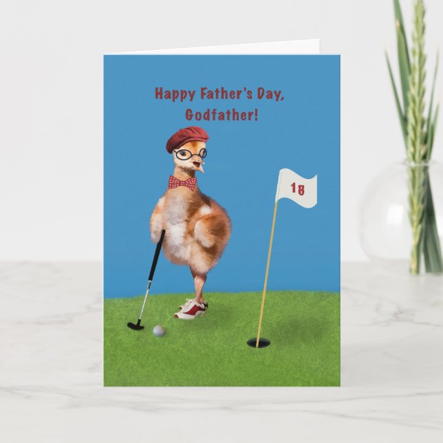 Father's Day, Godfather,Humourous Bird Playing Card (Front)