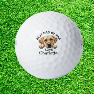 Fathers Day Golden Labrador Puppy Golf Balls