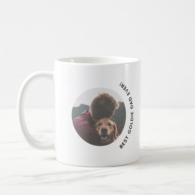 Father's Day Golden Retriever Dog Dad Custom Photo Coffee Mug (Left)