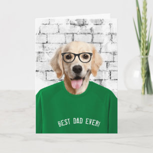 Father's Day golden retriever in t-shirt Card