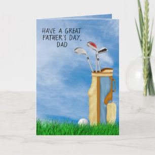 Father's Day Golf Bag and Ball Card