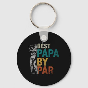 Fathers Day Golfer Dad Golfing Best Papa By Par Fu Key Ring