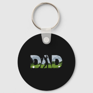 Fathers Day Golfer Mens Golf Dad Key Ring