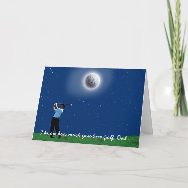 Father's Day "GOLFING ADDICT" Greeting Card (Front)