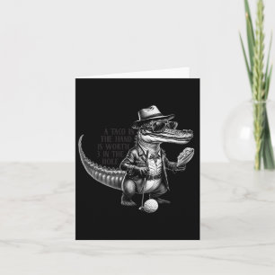 Fathers Day Golfing Alligator With Tacos Golf Love Card