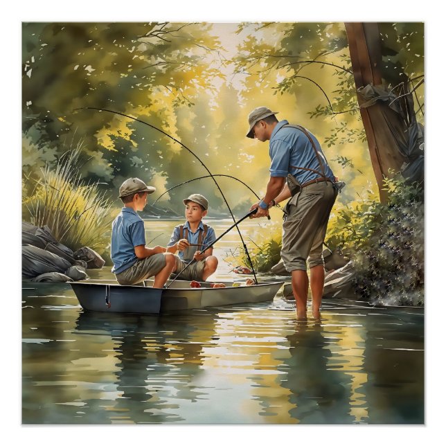Father's Day Gone Fishing Poster (Front)