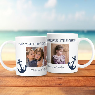 Fathers Day Grandpa 3 Photo Collage Coffee Mug