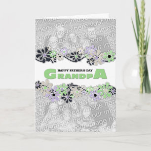 Father's Day Grandpa ADD YOUR PHOTO Centre Blossom Card