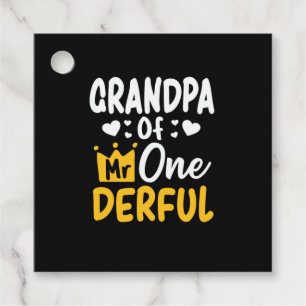 Father's Day Grandpa of Mr Onederful 1st Birthday Favour Tags