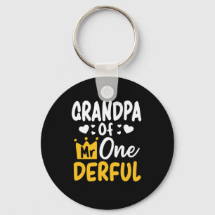 Father's Day Grandpa of Mr Onederful 1st Birthday Key Ring