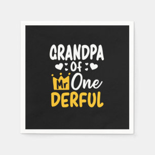 Father's Day Grandpa of Mr Onederful 1st Birthday Napkin