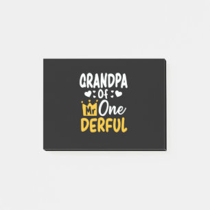 Father's Day Grandpa of Mr Onederful 1st Birthday Post-it Notes