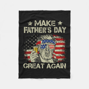 Father's Day Great Again Dad Ltsp Funny Donald Tru Fleece Blanket