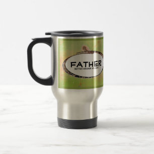Father's Day Green and Black Rusty Metal Template Travel Mug