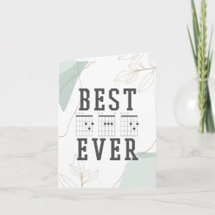 Father's Day Greeting Card   Best Dad Ever guitar 