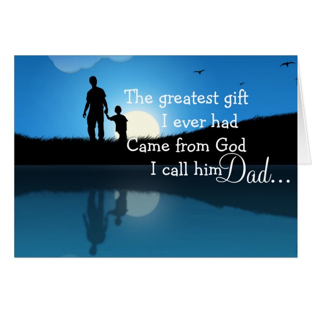Father's Day Greeting Card/Silhouette (Front Horizontal)