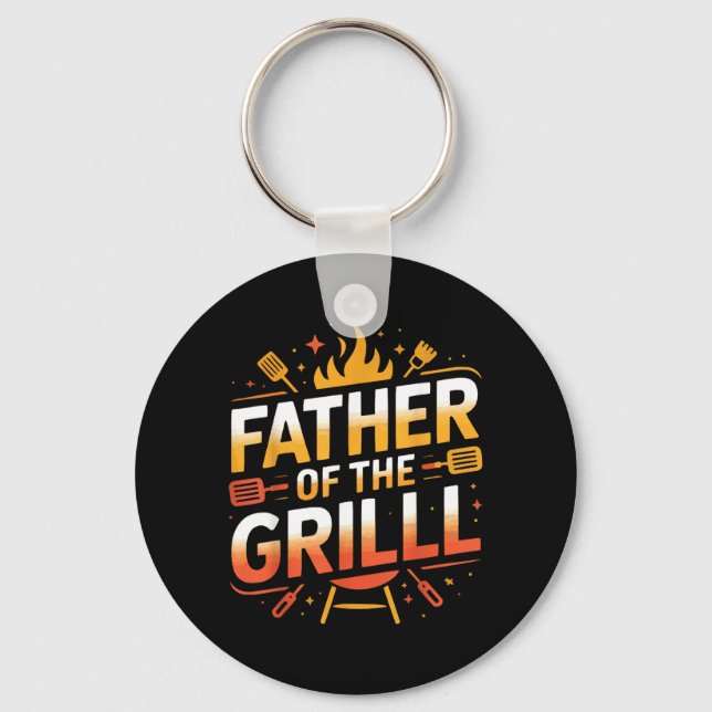 Fathers Day Grilling Dad Grillmaster Daddy Key Ring (Front)
