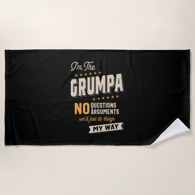 Father's Day | Grumpa Way Funny Grandpa Beach Towel (Front)