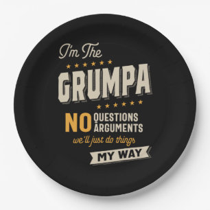 Father's Day Grumpa Way Funny Grandpa Paper Plate